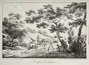 Horace Vernet Collection: The Canon Ready to Fire, 1817. Creator: Hippolyte Lecomte (French, 1781-1857)