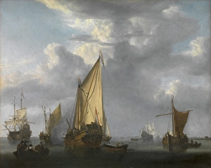 Van De Velde Willem The Younger Prints: The Canon Shot, c1660-1700. Creator: Willem van de Velde the Younger