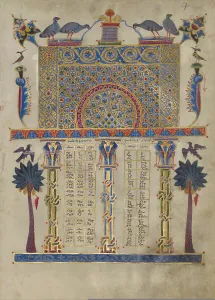 Zeytun Gospels Prints: Canon Table Page; Zeyt'un Gospels, 1256. Creator: T'oros Roslin
