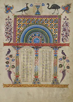 Zeytun Gospels Prints: Canon Table Page; Zeyt'un Gospels, 1256. Creator: T'oros Roslin