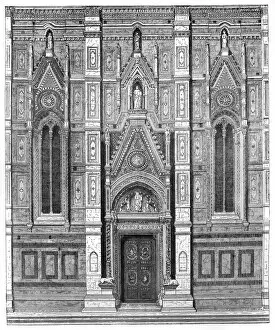 The canonical gate of the Basilica of Santa Maria del Fiore, Florence, Italy, 1882