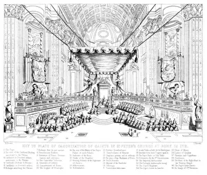 James Gardner Prints: Canonisation of Saints in St Peters Church, Rome, 1712. Artist: T Brown