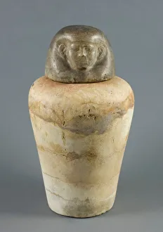 Canopic Jar with Human Head Lid, Egypt, Middle Kingdom, Dynasty 12 (about 1985-1773 BCE)