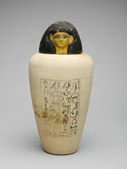 Canopic Gallery: Canopic Jar of the Overseer of the Builders of Amun, Amenhotep, Egypt, New Kingdom