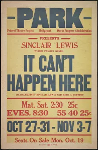 John C Prints: It Can't Happen Here, Bridgeport, CT, [193-]. Creator: Unknown