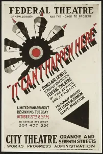 John C Prints: It Can't Happen Here, Newark, NJ, 1936. Creator: Unknown
