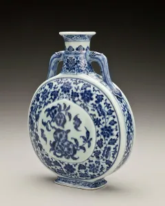 Qianlong Period Prints: Canteen with peaches and bats design, 1736-1795. Creator: Unknown