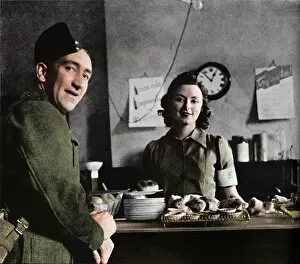 Colourised Collection: Canteen piece, 1941. Artist: Cecil Beaton