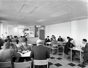 Canteen at Spillers Animal Foods, Gainsborough, Lincolnshire, 1961