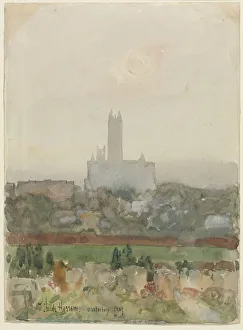 Canterbury Cathedral (recto), 1889. Creator: Childe Hassam (American, 1859-1935)