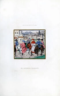 Henry Shaw Gallery: The Canterbury Pilgrimage, late 15th century, (1843).Artist: Henry Shaw