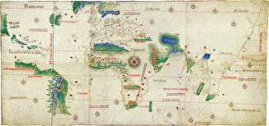 Portugal Prints: The Cantino planisphere, 1502. Artist: Anonymous master