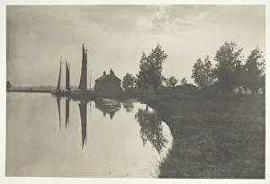 Cantley: Wherries Waiting for the Turn of the Tide, 1886. Creator: Peter Henry Emerson