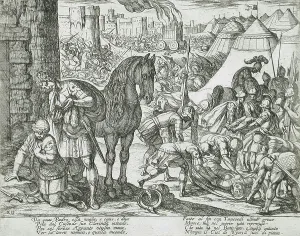 Gerusalemme Liberata Prints: Canto XII, 16th century. Creator: Antonio Tempesta