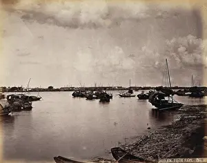 Canton Prints: Canton, China: boats off the coast of Canton City