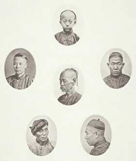 John Thomson Collection: Cantonese Boy; Cantonese Merchant; Mongolian Male Head; A Venerable Head; A Labourer