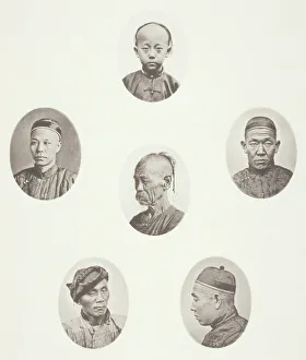 Canton Prints: Cantonese Boy; Cantonese Merchant; Mongolian Male Head; A Venerable Head; A Labourer