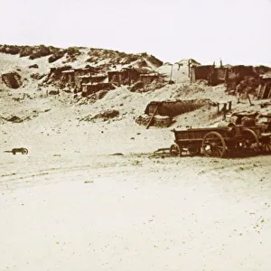 West Flanders Prints: Cantonment in the dunes, Koksijde, Flanders, Belgium, c1914-c1918