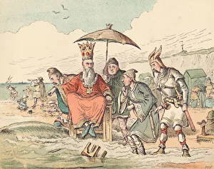 Knut Prints: Canute and his Courtiers, c1884. Artist: Thomas Strong Seccombe