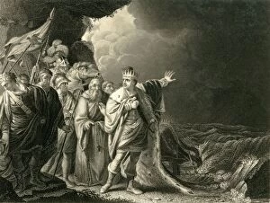 King Canute Gallery: Canute reproving his Courtiers, c1840. Creator: Francis Holl