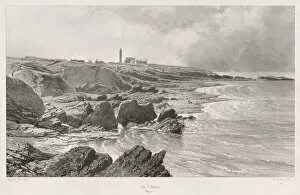 Lithograph On Chine Collé Collection: Cap St. Mathieu, 1846. Creator: Eugene Ciceri (French, 1813-1890)