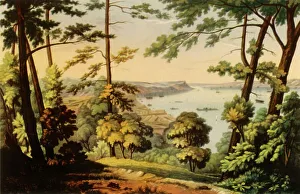 Quebec Prints: Cape Diamond and Wolf's Cove from Point A Pizeau, 1941. Creator: C. Hunt