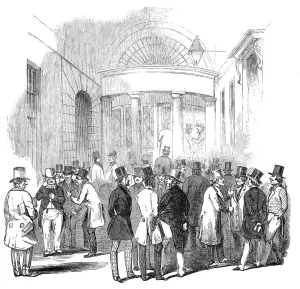 Investment Prints: Capel Court - railway speculators, 1845. Creator: Unknown