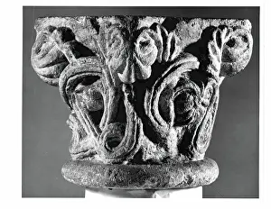 Limestone Prints: Capital, 12th century. Creator: Unknown