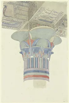 Hieroglyph Prints: Capital with architrave in Thebes, 1829. Creator: Friedrich Maximilian Hessemer