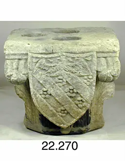 Designs Prints: Capital with the Coat of Arms of Giangaleazzo Visconti and the Del Maino Family