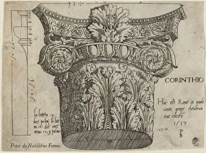 Capital Prints: Capital from the Colosseum, Rome, 1537. Creator: Master PS