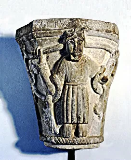 Crypt Gallery: Capital from the crypt of the church of San Pedro de Madrona