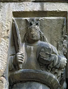 Capital of one of the Gothic galleries of the cloister built between (1387 - 1401)