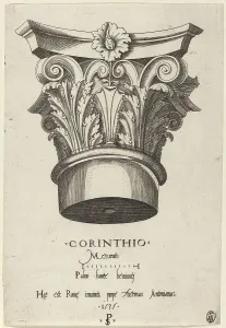 Capital Prints: Capitals from the Baths of Antoninus, Rome, 1535. Creator: Master PS