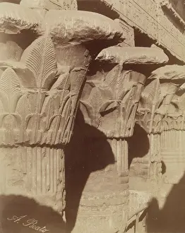 Masonry Prints: Capitals of the Temple of Esna, between 1860 and 1903. Creator: Antonio Beato