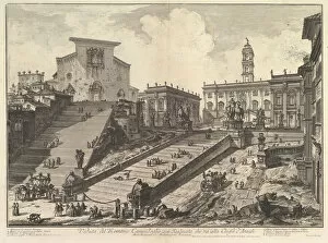 Campidoglio Collection: The Capitol and the steps of S. Maria in Aracoeli (Veduta del Romano Camipidoglio con