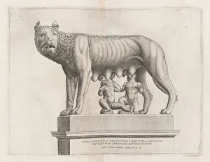 Capitoline Wolf with Romulus and Remus, 1552. Creator: Unknown Capitoline Wolf with Romulus and Remus, 1552. Creator: Unknown