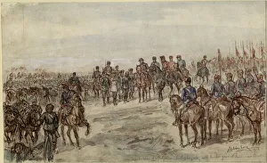 Balkan War Gallery: Capitulation of a Bulgarian infantry brigade with twelve guns at Ferdinandovo. Artist