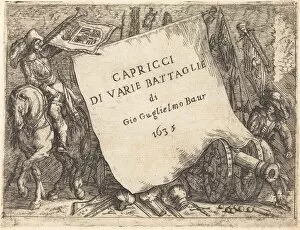 Capricci di varie battaglie (Title Page), 1635. Creator: Johann Wilhelm Baur