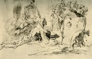 Wash Prints: Capriccio, c1740s, (1928). Artist: Giovanni Battista Tiepolo