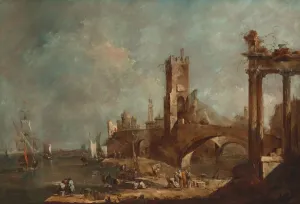 Capriccio of a Harbor, c. 1760 / 1770. Creator: Francesco Guardi