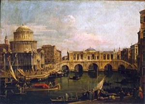 Galleria Nazionale Prints: Capriccio with an imaginary bridge over the Grand Canal