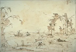 Guardet Francesco Prints: Capriccio with a Squall on the Lagoon, 1775/80. Creator: Francesco Guardi
