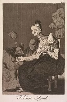 And Engraving Gallery: The Caprices: They Spin Finely (Los Caprichos: Hilan Delgado), 1799. Creator: Francisco de Goya