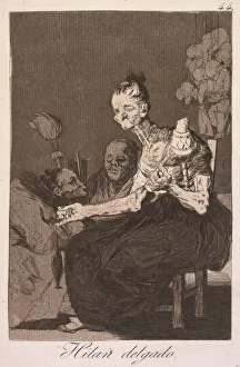 1746 1828 Prints: The Caprices: They Spin Finely (Los Caprichos: Hilan Delgado)