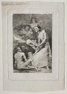 Late 18th Early 19th Century Prints: Caprichos: Blow, c. 1799. Creator: Francisco de Goya (Spanish, 1746-1828)