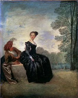 A Capricious Woman (La Boudeuse), 1718. Artist: Jean-Antoine Watteau