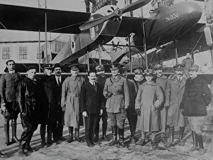Designer Prints: Caproni & his plane, 1918. Creator: Bain News Service