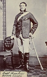 Militia Prints: Capt. Hamlin, Waikato Cavalry, c.1860. Creator: Unknown