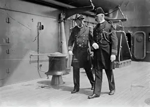 Naval Officers Prints: Capt. J.H. Oliver and Cdr. F. Hughes, 1914. Creator: Bain News Service